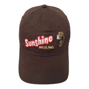 Sunshine Mills Inc Embroidered Logo Dog Strapback Cap Trucker Baseball Hat Brown